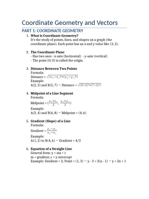 Algebra Coordinate Geometry Vectors Matrices And