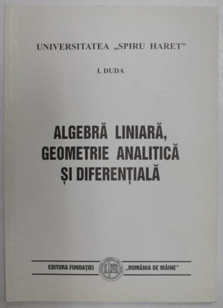 algebra liniara si geometrie analitica