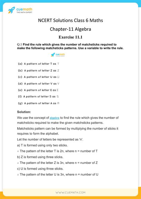 Algebra Questions For Class 6