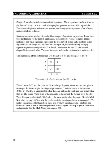 Algebra Support File Chapter 8