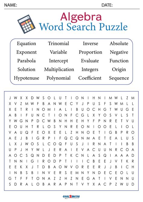 Algebra Word Search Puzzles To Print Math Word Searches Printable - Math Word Searches Printable