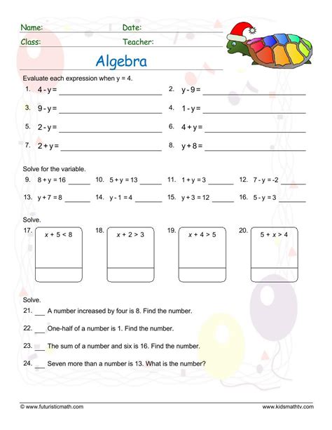 Algebra Worksheets Math Activities Math Worksheets For Algebra - Math Worksheets For Algebra