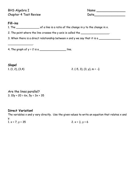 Read Algebra 1 Chapter 4 Test Answers 