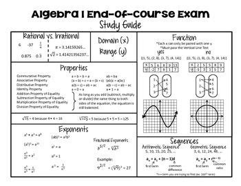 Full Download Algebra 1 End Of Course Exam Study Guide 
