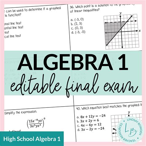 Read Algebra 1 Exam Study Guide 