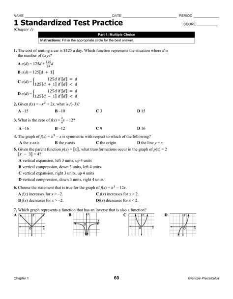 Read Algebra 1 Standardized Test Practice Workbook Answers 