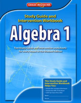 Read Online Algebra 1 Study Guide And Intervention Workbook Answers 