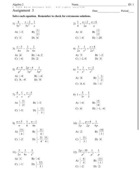 Full Download Algebra 2 Assignment Id 1 Answers 