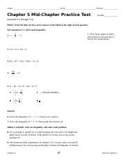 Read Online Algebra 2 Chapter 5 Mid Test Answers 