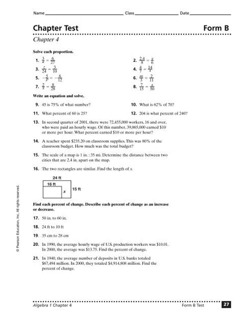 Full Download Algebra 2 Chapter Test Form B 