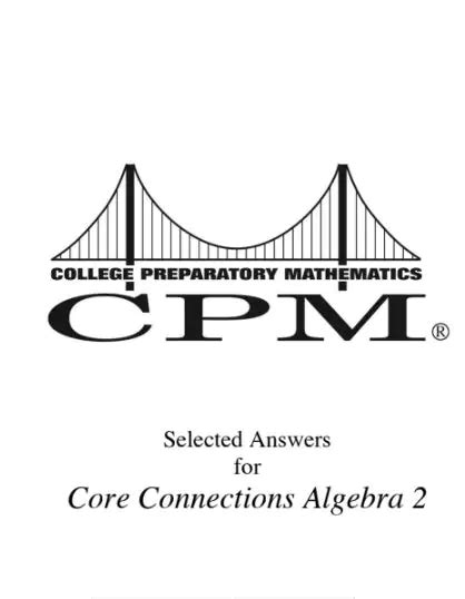 Download Algebra 2 Cpm Book Answers 