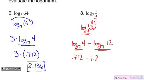 Full Download Algebra 2 Logarithm Test Answer Key 
