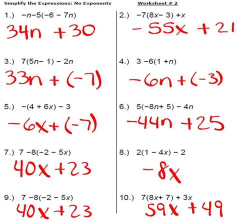 Full Download Algebra 2 Simplify Each Expression Answers 