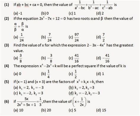 Read Algebra Test Questions And Answers 