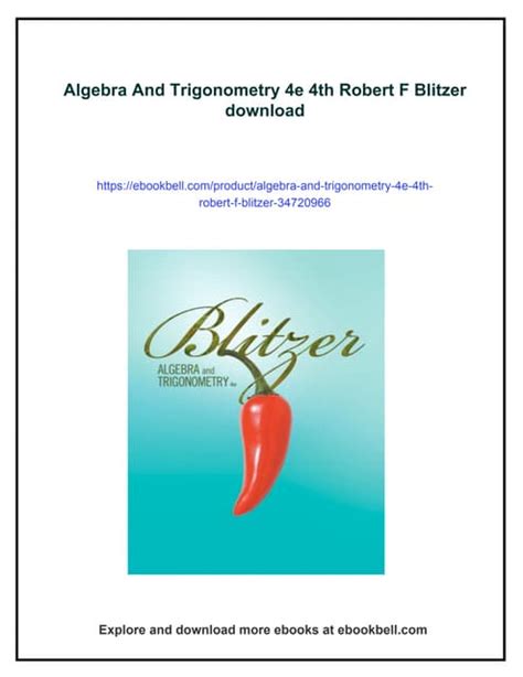 Read Online Algebra Trigonometry Blitzer Custom 4Th Edition Pdf 