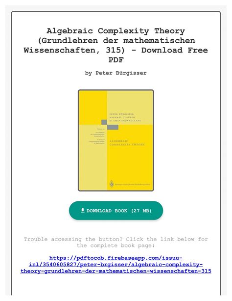 algebraic complexity theory grundlehren der mathematischen wissenschaften