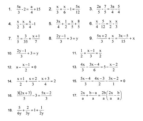 Algebraic Fractions Worksheets With Answers Mr Barton Maths Solving Algebraic Equations With Fractions Worksheet - Solving Algebraic Equations With Fractions Worksheet