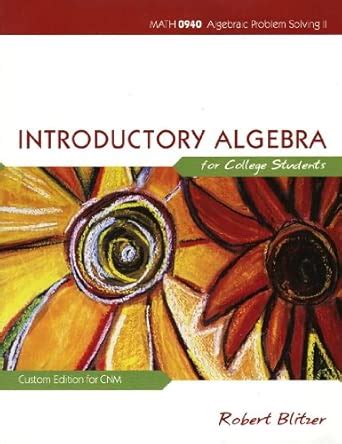 Algebraic Problem Solving Custom Edition