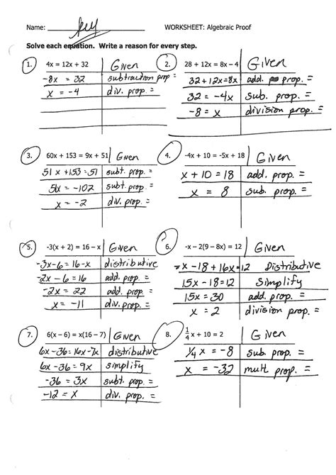Algebraic Proof Worksheets With Answers Mr Barton Maths Worksheet Algebraic Proof - Worksheet Algebraic Proof
