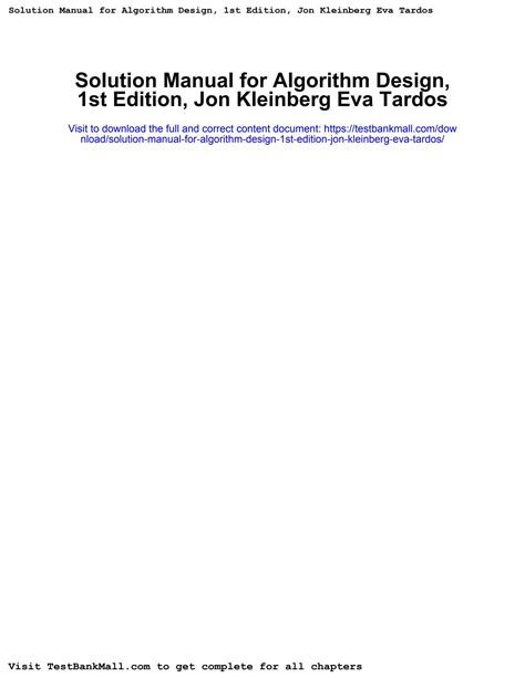 Download Algorithm Design Jon Kleinberg Solution Manual 