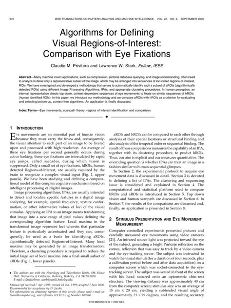 Algorithms For Defining Visual Regions Of Interest