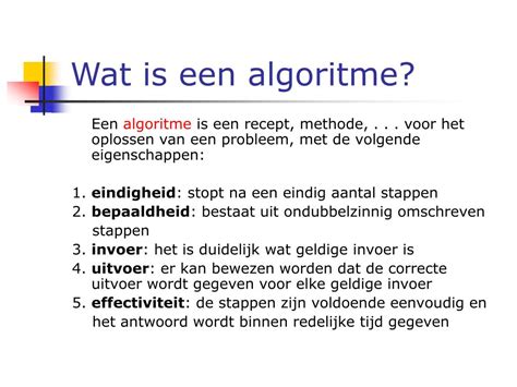 algoritme definitie