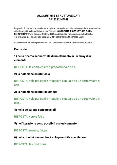 Algoritmi E Strutture Dati