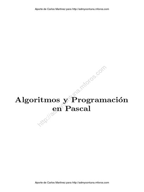 Algoritmos Y Programacion En Pascal
