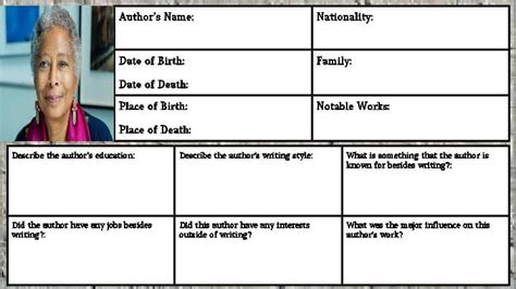 alice walker author biography assignment