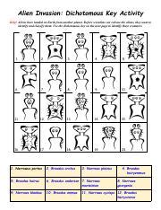 Alien Invasion Dichotomous Key Answer Key