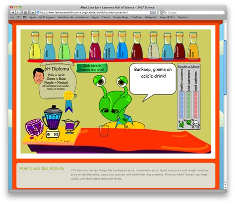 Alien Juice Bar Activity Online Lesson On Acids Alien Juice Bar Worksheet Answers - Alien Juice Bar Worksheet Answers