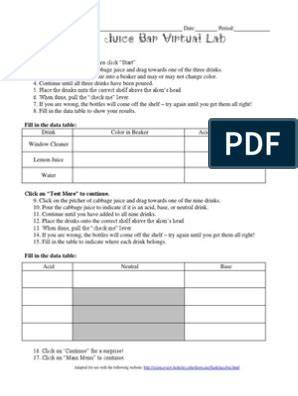 alien juice bar answer key