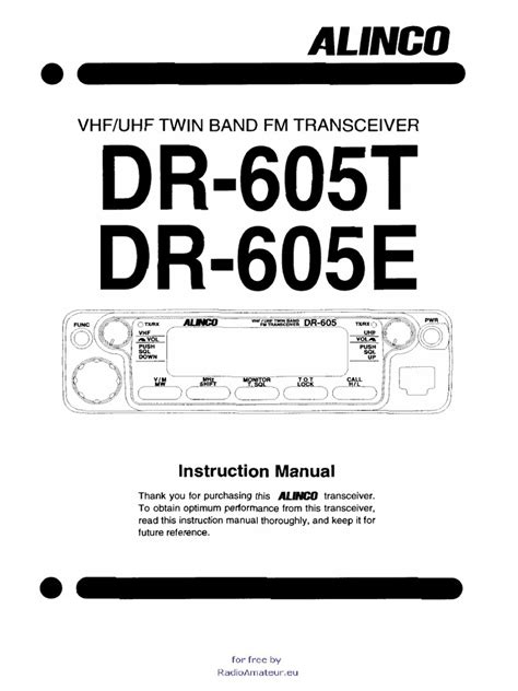 alinco dr605 user guide