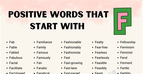 All 153 Positive Words With F To Describe Adjectives That Start With F - Adjectives That Start With F