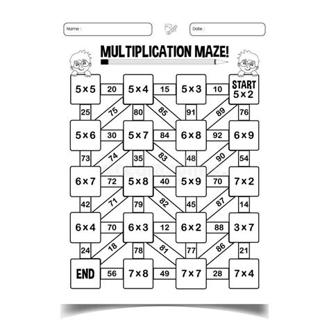 All 7 Multiplication Maze