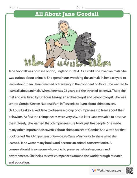 All About Jane Goodall Worksheets Amp Activities Rainforest Jane Goodall Coloring Page - Jane Goodall Coloring Page