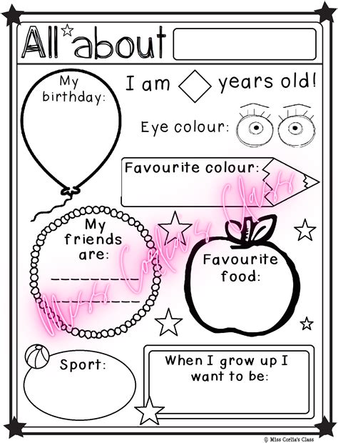 All About Me Worksheet Live Worksheets All About Me Esl Worksheet - All About Me Esl Worksheet