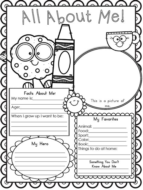 All About Me Worksheets Free Printable For Kindergarten About Yourself Worksheet Kindergarten - About Yourself Worksheet Kindergarten
