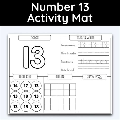 All About Number 13 Activity Mat With Numicon Number 13 Worksheet - Number 13 Worksheet