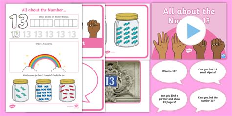 All About Number 13 Resource Pack Includes Numicon Number 13 Worksheet - Number 13 Worksheet