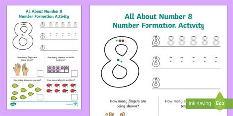 All About Number 8 Number Formation Worksheet Twinkl Number 8 Tracing Worksheet - Number 8 Tracing Worksheet