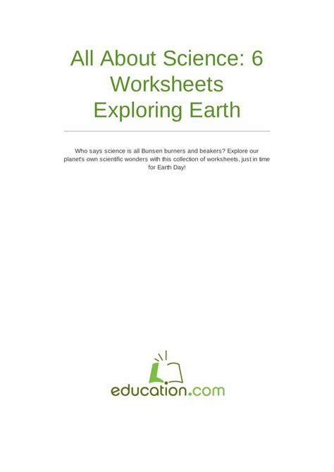 All About Science 6 Worksheets Exploring Earth Education Introduction To Earth Science Worksheets - Introduction To Earth Science Worksheets