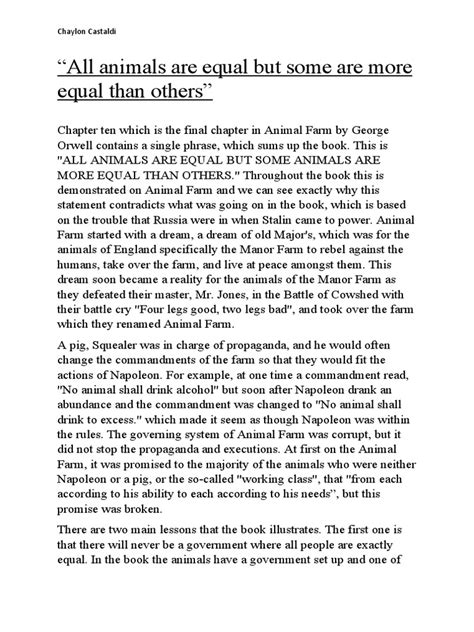All Animals Are Equal Page Number