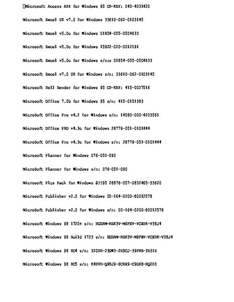 All Microsoft Product Keys
