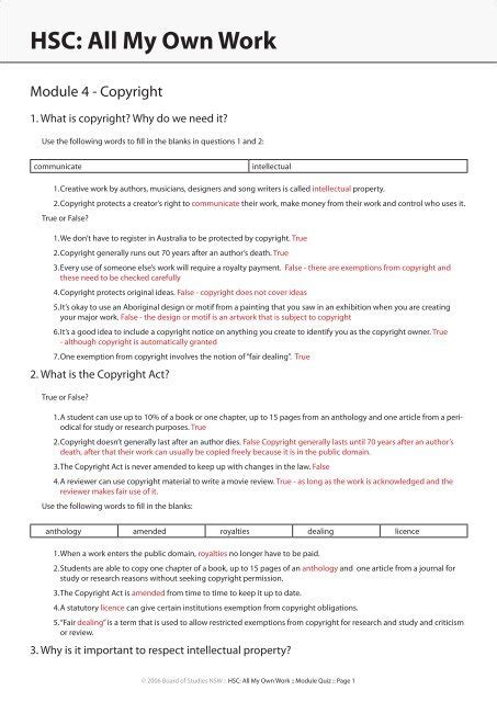 All My Own Work Module 4 Answers