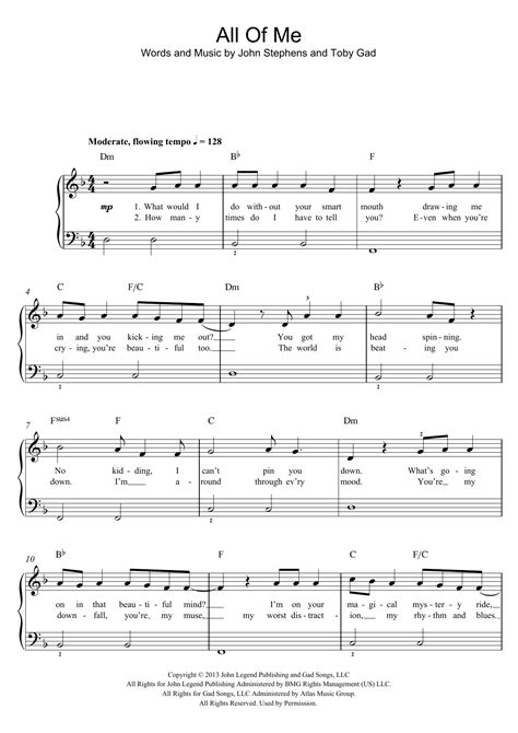 All Of Me Notes For Violin