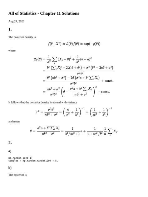 All Of Statistics Solutions Larry Wasserman