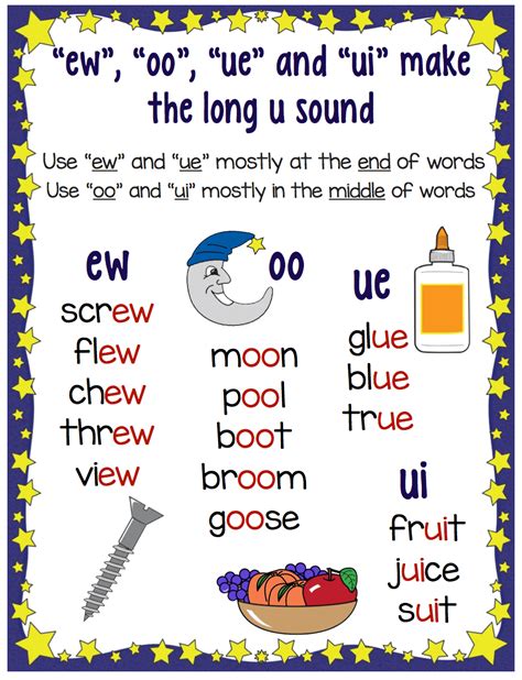 All Short Words With Ue At One Place Long And Short Oo Sound Words - Long And Short Oo Sound Words