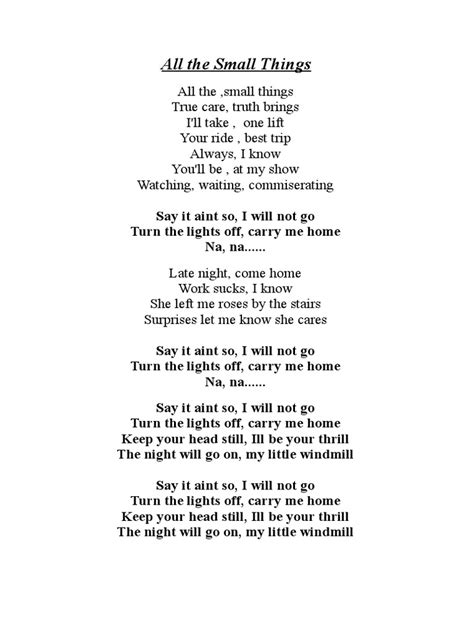 All The Small Things Lyrics