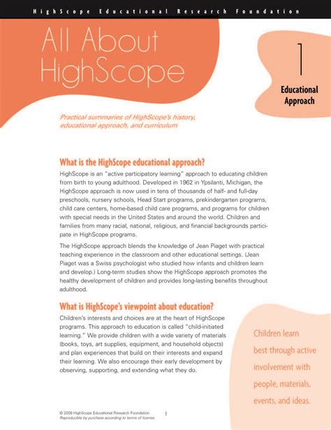 Read Online All About High Scope 